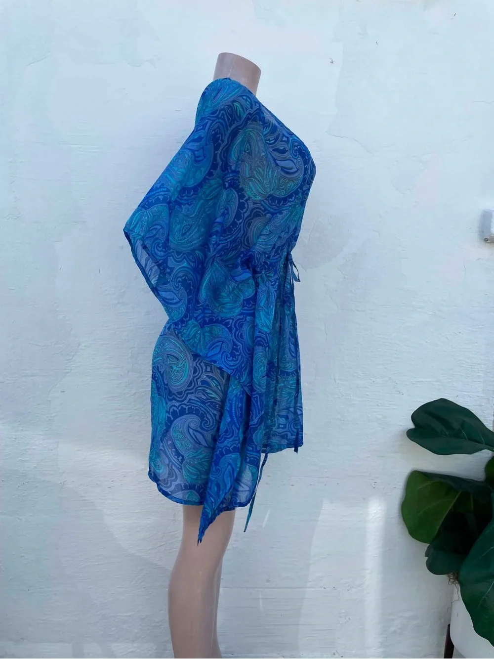 Jessica Blue Paisley V-Neck Tunic